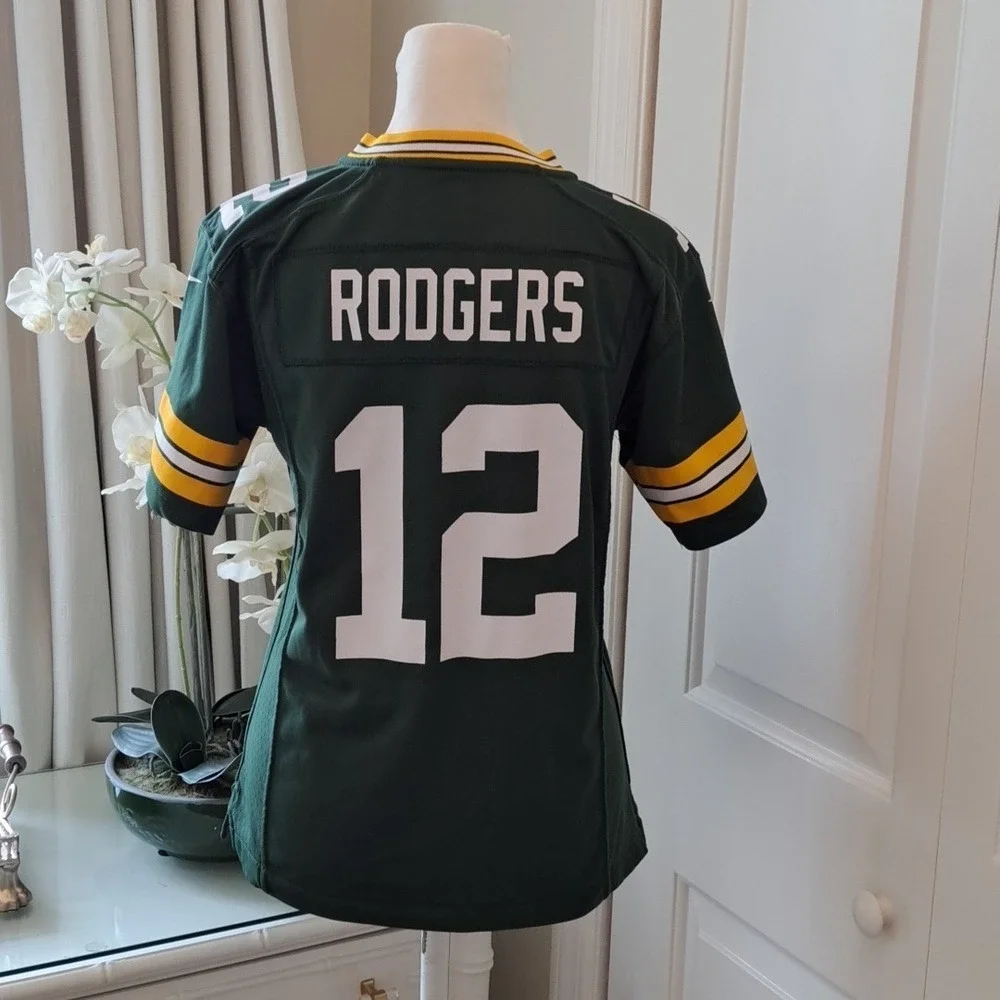 Nike Youth On Field NFL Green Bay Packers Aaron Rodgers Football Jersey M(10-12)